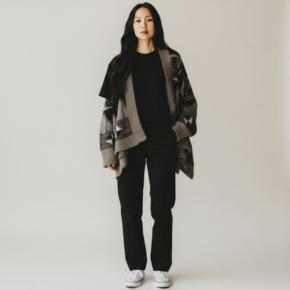 Jack by BB Dakota Black and Brown Cardigan